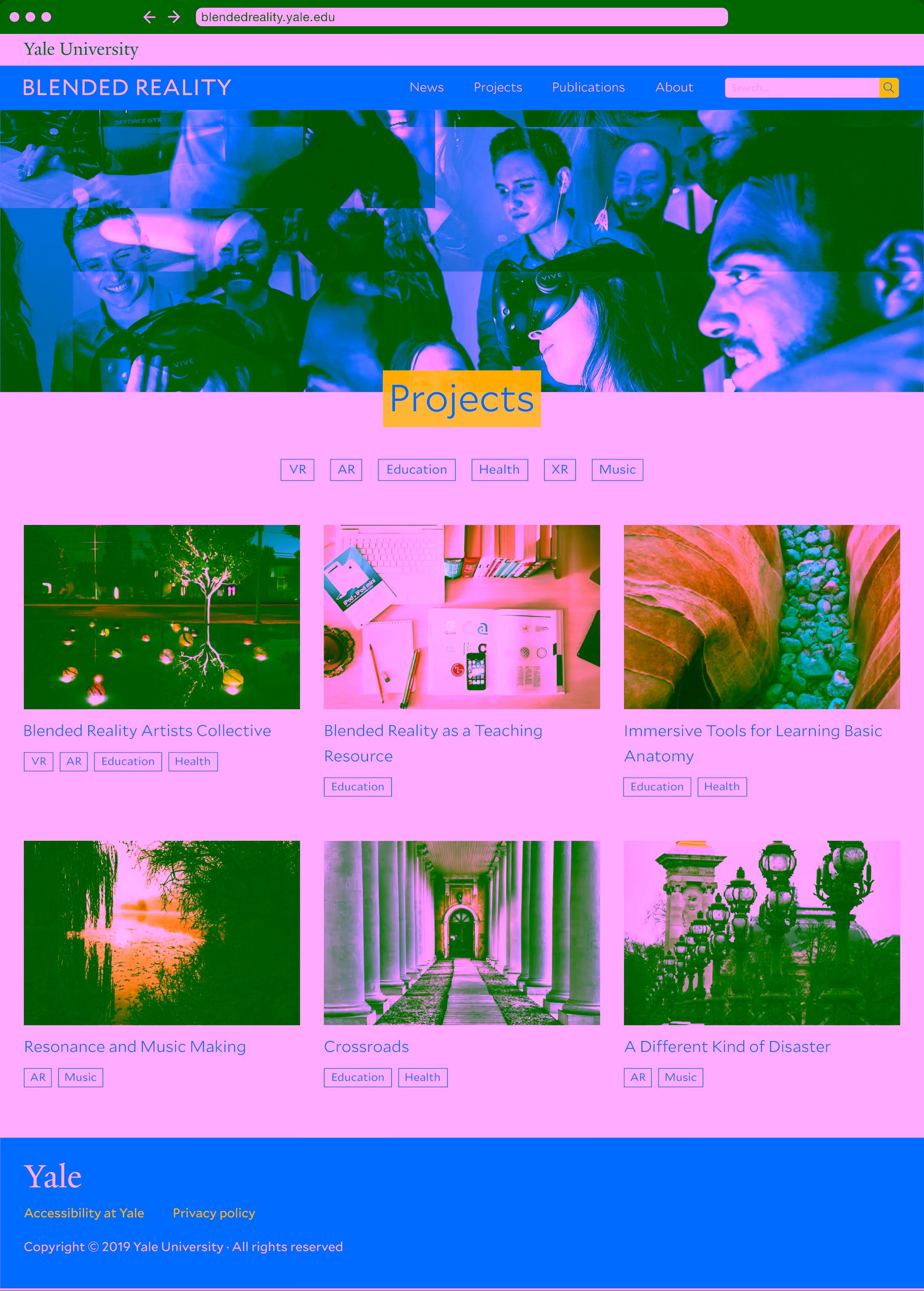 The full projects page desktop design