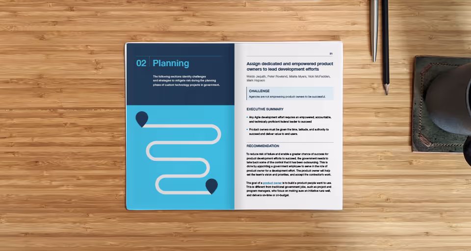 The planning chapter divider spread of the print version of the state guide